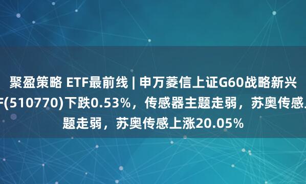 聚盈策略 ETF最前线 | 申万菱信上证G60战略新兴产业成份ETF(510770)下跌0.53%，传感器主题走弱，苏奥传感上涨20.05%