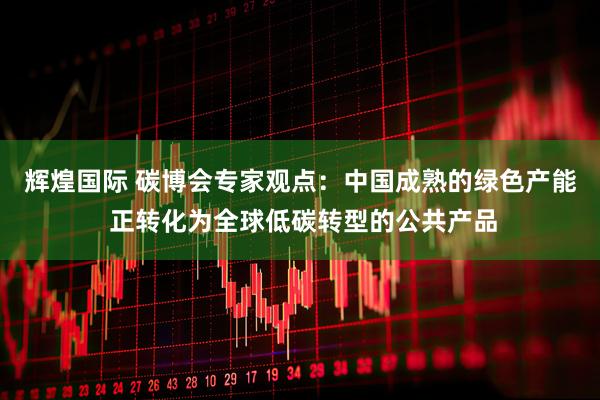 辉煌国际 碳博会专家观点：中国成熟的绿色产能 正转化为全球低碳转型的公共产品